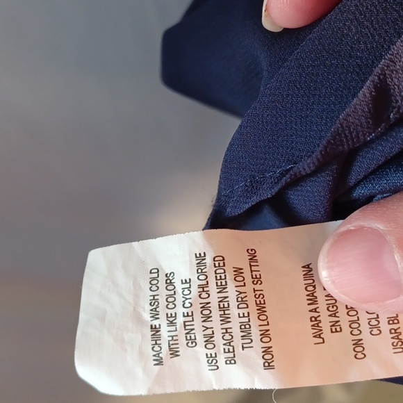 Sequin Hearts Navy Flowy Dress, lined, pink & orange & yellow - Picture 5 of 6